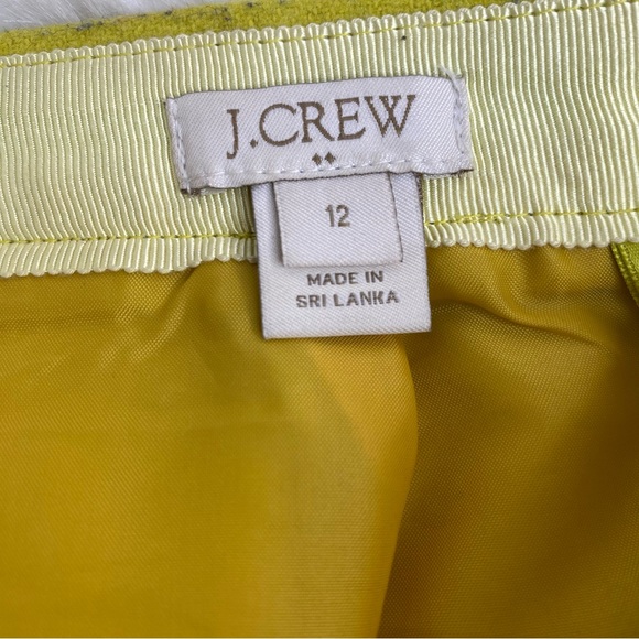 J. Crew Chartreuse Wool Mini Skirt - Picture 6 of 9